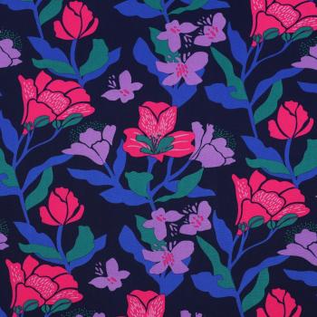 Viskose "Amira Floral" von Nerida Hansen in Navy